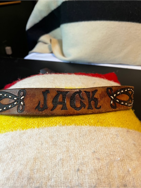 Hand tooled Other - Vintage Personalized Brown Leather belt Name  - "JACK"